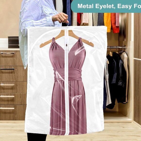 60 inch CLEAR front garment bags. Brand New Set of 6 - Picture 3 of 3